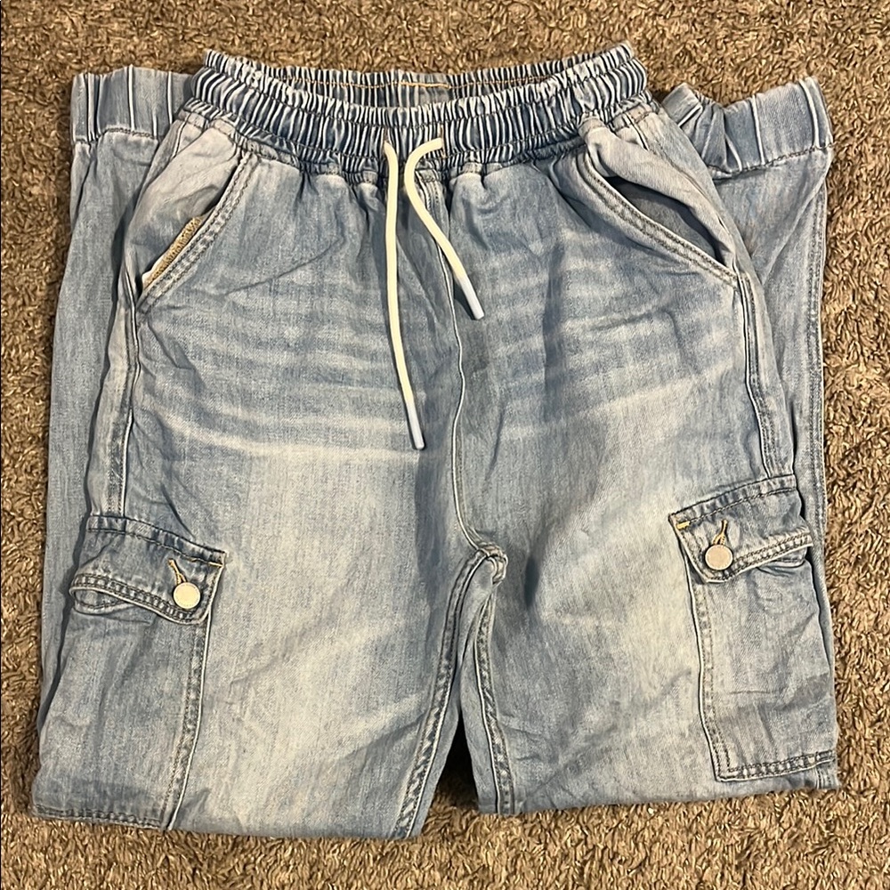 Light Blue Cargo Jogger Shorts